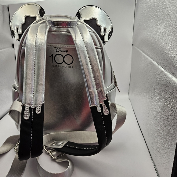 Minnie Mouse Disney 100th Anniversary Loungefly Mini Backpack with Drip Applique - Picture 3 of 7